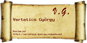 Vertetics György névjegykártya