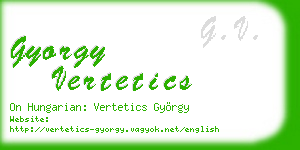 gyorgy vertetics business card